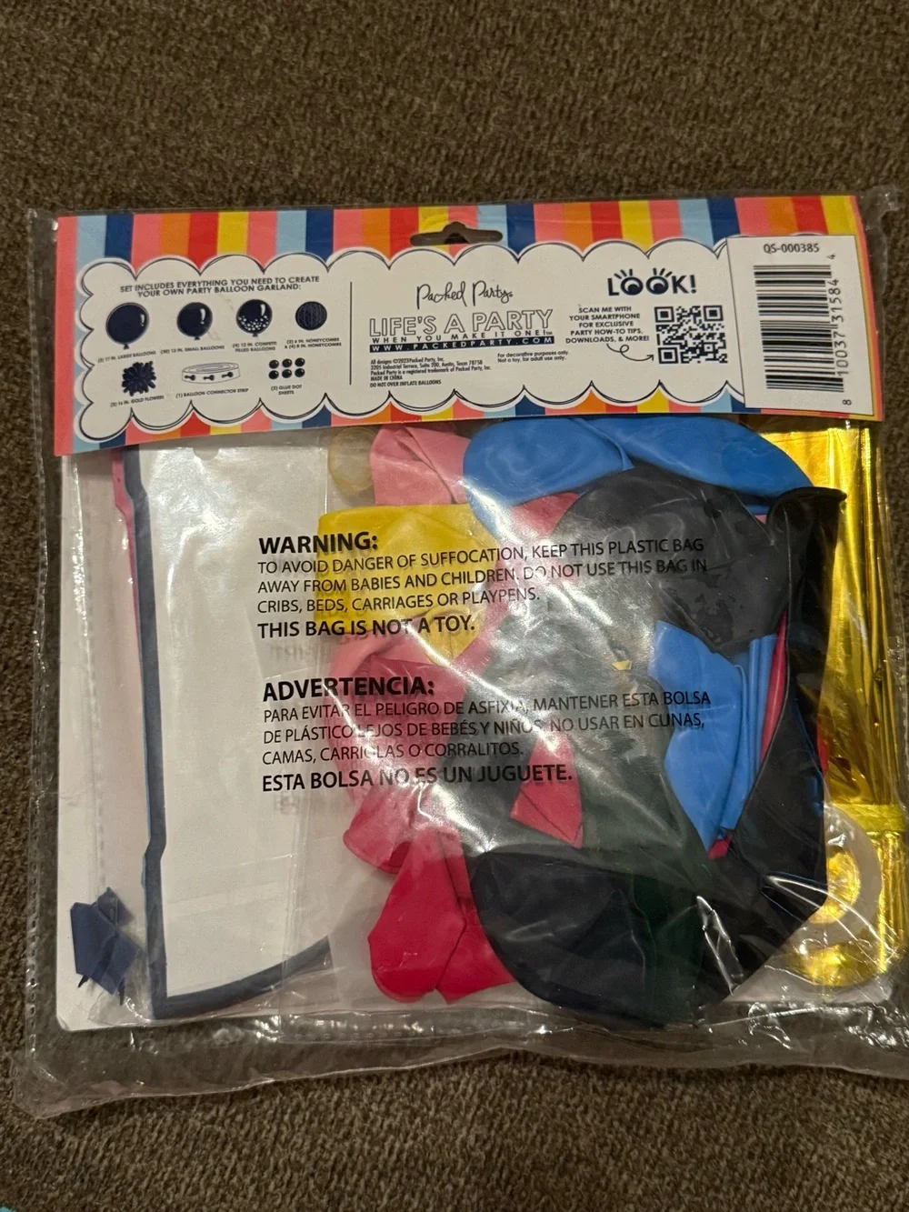 Packed Party Balloon Party! Multi-Color Balloon Garland Kit